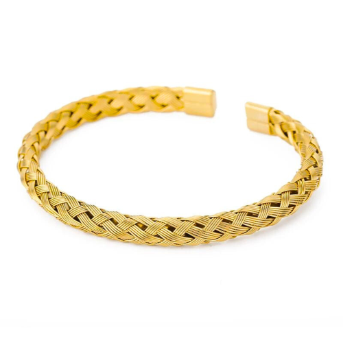 Jonc Open Wristband Armband für Frauen in Gold Gold Gold Gold