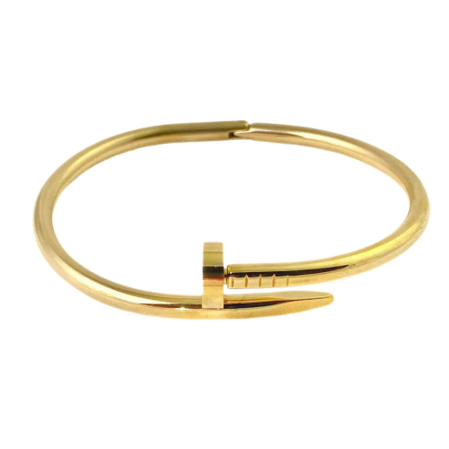 Bracelet Jonc Clou Or Pour Femme en Acier Inoxydable Doré à l'Or Fin Chic et Minimaliste