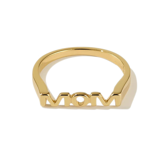 Bague Mom Or Originale Femme en Acier Inoxydable Dorée à l'Or Fin - Hommage Aux Mamans