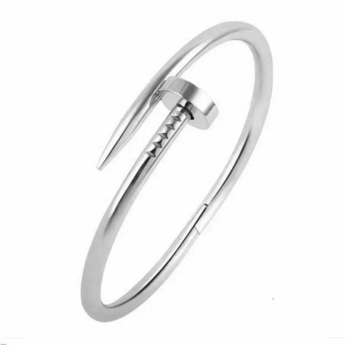 Bracelet Clou Argent Pour Femme en Acier Inoxydable - Jonc Chic et Minimaliste