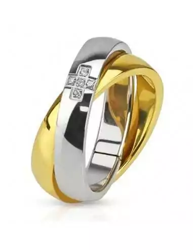 BAGUE BIJOU HOMME ADO ANNEAU ACIER NEUVE BIBLE PRIERE NOTRE PERE