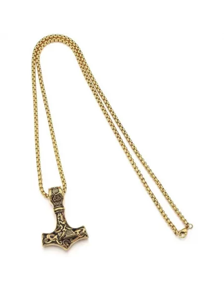 Collana con ciondolo a martello di Thor Mjolnir vichingo in