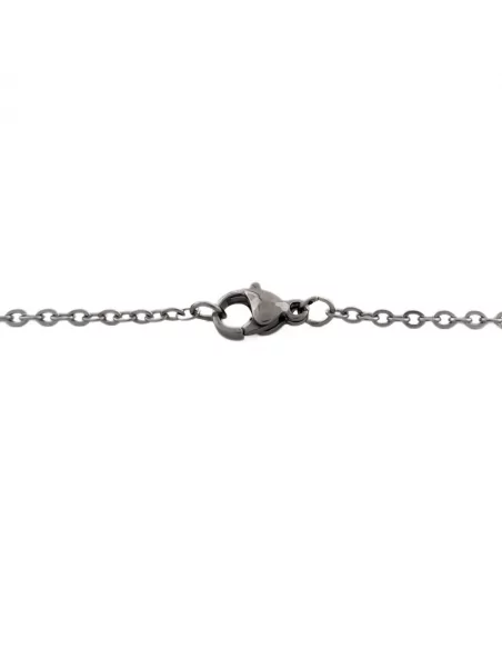 Chain necklace for men and women for teenagers, black velvet cord, steel  clasp