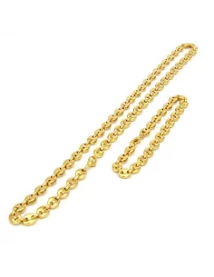 Men Gold Metal Chain Thick Links Extra Long Necklace Halloween